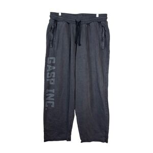GASP Acid Logo Mens Sweatpants Sz XXL Baggy Faded Gym Lifting Training Graphic